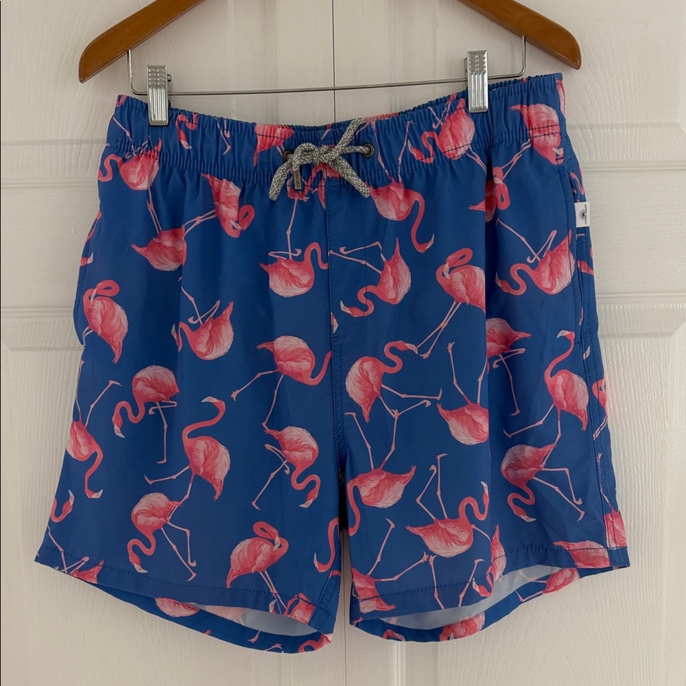 Vintage Summer Men's Flamingo Print Swim Shorts Trunks Size Large